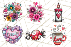Whimsical Valentine Doodle Clipart Cute Love Sketches PNG Product Image 8