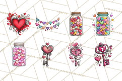 Whimsical Valentine Doodle Clipart Cute Love Sketches PNG Product Image 2
