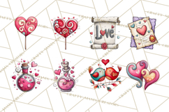 Whimsical Valentine Doodle Clipart Cute Love Sketches PNG Product Image 3