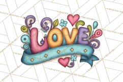 Whimsical Valentine Doodle Clipart Cute Love Sketches PNG Product Image 2