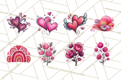 Whimsical Valentine Doodle Clipart Cute Love Sketches PNG Product Image 7