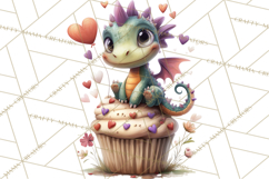 Valentine Dragon Clipart PNG Fantasy Doodle Illustration Product Image 2