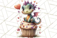 Valentine Dragon Clipart PNG Fantasy Doodle Illustration Product Image 2