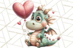 Valentine Dragon Clipart PNG Fantasy Doodle Illustration Product Image 5