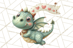 Valentine Dragon Clipart PNG Fantasy Doodle Illustration Product Image 4