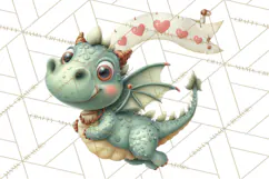 Valentine Dragon Clipart PNG Fantasy Doodle Illustration Product Image 4