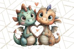 Valentine Dragon Clipart PNG Fantasy Doodle Illustration Product Image 5
