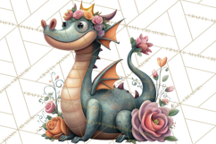 Valentine Dragon Clipart PNG Fantasy Doodle Illustration Product Image 2
