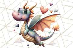 Valentine Dragon Clipart PNG Fantasy Doodle Illustration Product Image 4