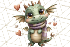 Valentine Dragon Clipart PNG Fantasy Doodle Illustration Product Image 5