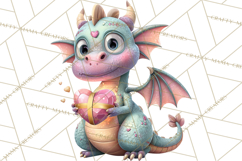Valentine Dragon Clipart PNG Fantasy Doodle Illustration Product Image 2