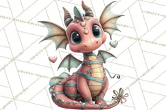 Valentine Dragon Clipart PNG Fantasy Doodle Illustration Product Image 4