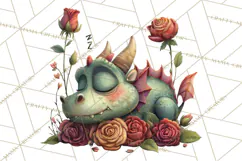 Valentine Dragon Clipart PNG Fantasy Doodle Illustration Product Image 5