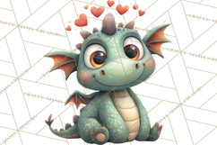 Valentine Dragon Clipart PNG Fantasy Doodle Illustration Product Image 3