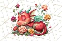 Valentine Dragon Clipart PNG Fantasy Doodle Illustration Product Image 2