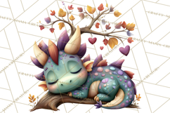 Valentine Dragon Clipart PNG Fantasy Doodle Illustration Product Image 5