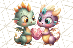 Valentine Dragon Clipart PNG Fantasy Doodle Illustration Product Image 4