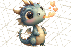 Valentine Dragon Clipart PNG Fantasy Doodle Illustration Product Image 4