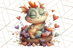 Valentine Dragon Clipart PNG Fantasy Doodle Illustration Product Image 5