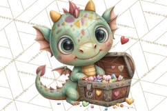 Valentine Dragon Clipart PNG Fantasy Doodle Illustration Product Image 2