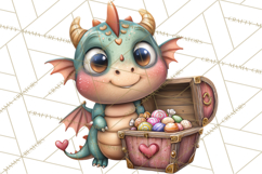 Valentine Dragon Clipart PNG Fantasy Doodle Illustration Product Image 3