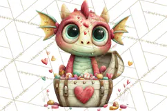 Valentine Dragon Clipart PNG Fantasy Doodle Illustration Product Image 4
