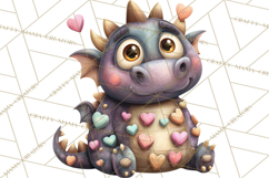Valentine Dragon Clipart PNG Fantasy Doodle Illustration Product Image 3