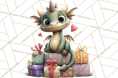 Valentine Dragon Clipart PNG Fantasy Doodle Illustration Product Image 2
