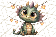 Valentine Dragon Clipart PNG Fantasy Doodle Illustration Product Image 5