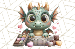 Valentine Dragon Clipart PNG Fantasy Doodle Illustration Product Image 3