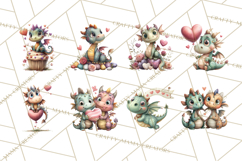 Valentine Dragon Clipart PNG Fantasy Doodle Illustration Product Image 3