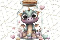Valentine Dragon Clipart PNG Fantasy Doodle Illustration Product Image 3