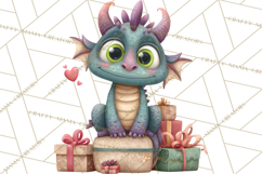Valentine Dragon Clipart PNG Fantasy Doodle Illustration Product Image 4