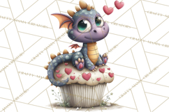 Valentine Dragon Clipart PNG Fantasy Doodle Illustration Product Image 5