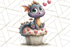 Valentine Dragon Clipart PNG Fantasy Doodle Illustration Product Image 5