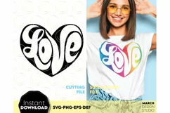 Love Heart SVG | Heart PNG | Peace Heart SVG | Hippie Heart Product Image 1