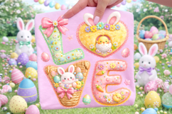 Love Easter PNG, Happy Easter PNG, Easter Bunny PNG Product Image 3