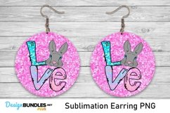 Sublimation Easter Love Earrings - Sublimation Earring PNG Product Image 1