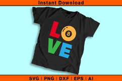 Love Eight Ball SVG, Pool Billiards Cricut Cut File Product Image 2