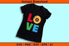 Love Eight Ball SVG, Pool Billiards Cricut Cut File Product Image 3