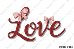 Love Embroidery PNG, Valentine's Day PNG Product Image 1