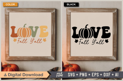Love Fall Y&#039;all SVG File | Fall Retro SVG Product Image 5