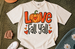 Love Fall Y’all PNG for Sublimation, Colorful Thanksgiving Product Image 2
