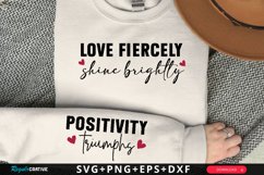 Love Fiercely Shine Sleeve SVG, Positivity SVG Design Product Image 1
