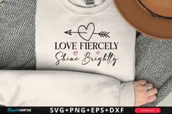 Love Fiercely Shine Sleeve SVG, Positivity SVG Design Product Image 1