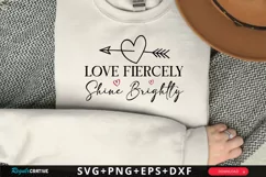 Love Fiercely Shine Sleeve SVG, Positivity SVG Design Product Image 1