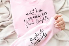 Love Fiercely Shine Sleeve SVG, Positivity SVG Design Product Image 2