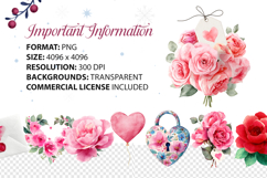 Love Floral Watercolor Flowers Clipart Bundle 44 | PNGs Product Image 4