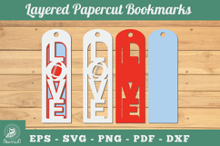 Love Football 3D Papercut Bookmarks SVG Product Image 1
