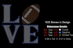 Love Football Rhinestone or Vinyl SVG Template Product Image 2